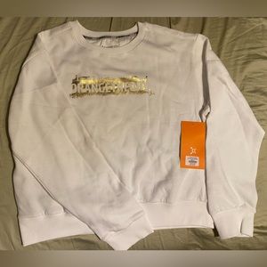 White and Gold Orangetheory Fitness OTF Women’s Sweatshirt, size Large NWT